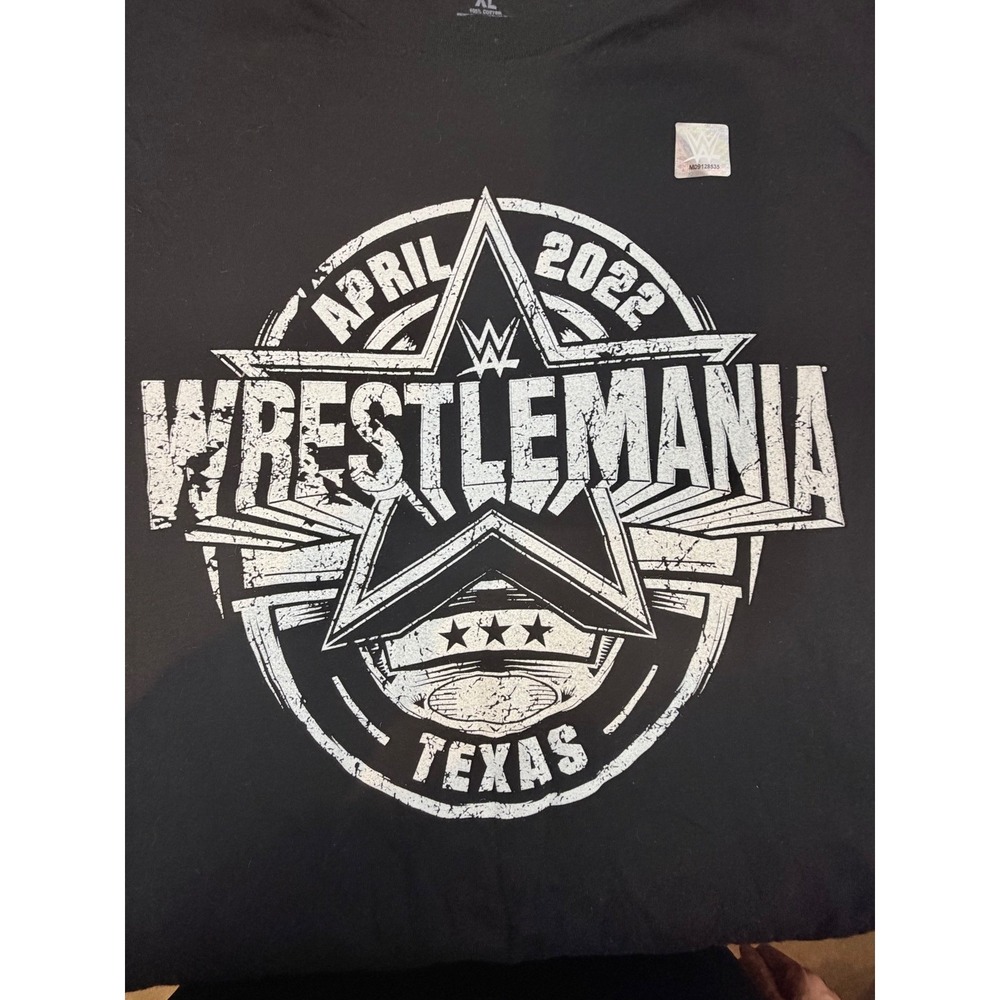 WWE WrestleMania‎ 38 Texas April 2022 Long Sleeve Graphic T-Shirt Mens XL Black